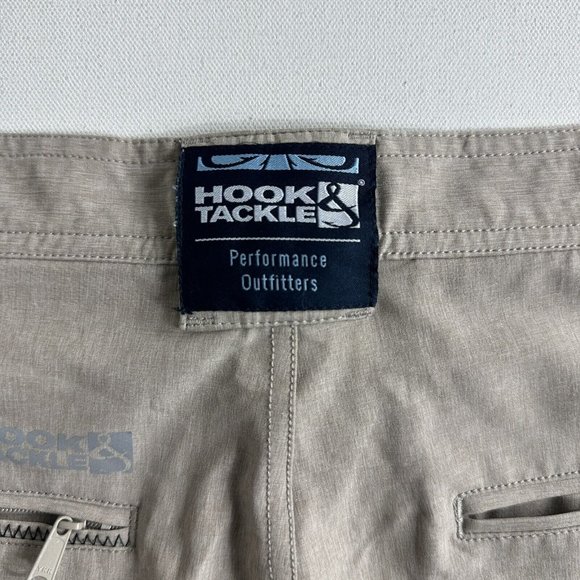 Hook And Tackle Shorts Mens Size 42 Beige Hi-Tide Hybrid Fishing Boating Shorts - Picture 6 of 10